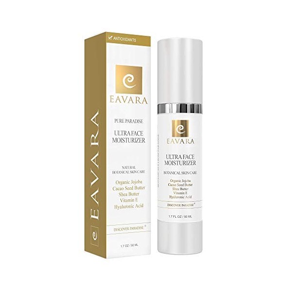 Crème de jour hydratante pour le visage bio avec peptides de collagène et acide hyaluronique, anti-âge, pour homme et femme, 