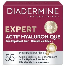 DIADERMINE – Soin Jour Repulpant Visage, Hydratation Intense à l’Acide Hyaluronique Pot 50mL - Le Lot De 2