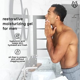 Black Wolf Nation Gel hydratant sans huile – Acide hyaluronique et aloe vera améliorent la capacité naturelle de votre peau à