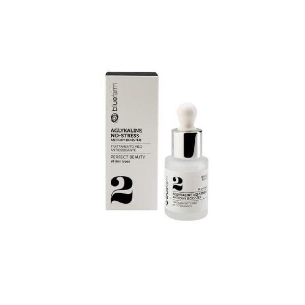 FERME BLEUE | 2 Aglykaline No-Stress Antioxy Booster 15 ml : Soin visage antioxydant . protège et restructure . compact, lutt...