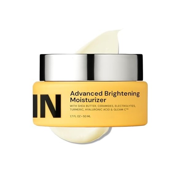 Gleamin Hydratant éclaircissant à la vitamine C – Vitamine C, beurre de karité, céramides, électrolytes et curcuma – Hydrate