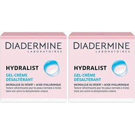 Hydralist - Gel Crème Visage Désaltérant, Hydratant et Rafraîchissant à lAcide Hyaluronique - 50 ml - Lot de 2