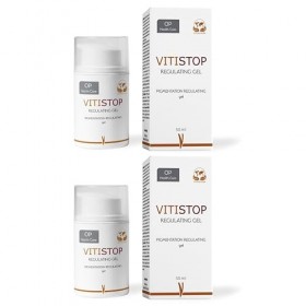 2 X VITISTOP Gel crème 50 ml - Régulateur pour Traitement Vitiligo, Soin Cosmétique Uniformisant, Pour Peaux dépigmentées, Av