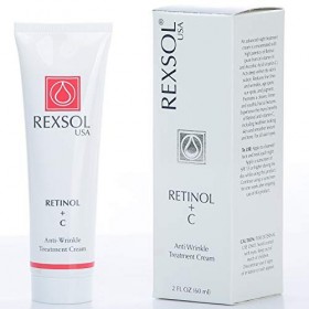 REXSOL Rétinol + C Crème anti-rides Traitement | Contient vitamine A pure + C, Réduire au minimum laspect visible des lignes