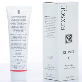 REXSOL Rétinol + C Crème anti-rides Traitement | Contient vitamine A pure + C, Réduire au minimum laspect visible des lignes