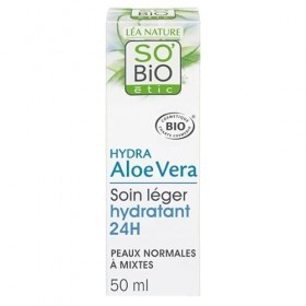 SOBIO - Crème Jour Aloé Véra Bio 50Ml, Soin Visage Naturel, Hydratation Intense et Protection Quotidienne - Lot De 3