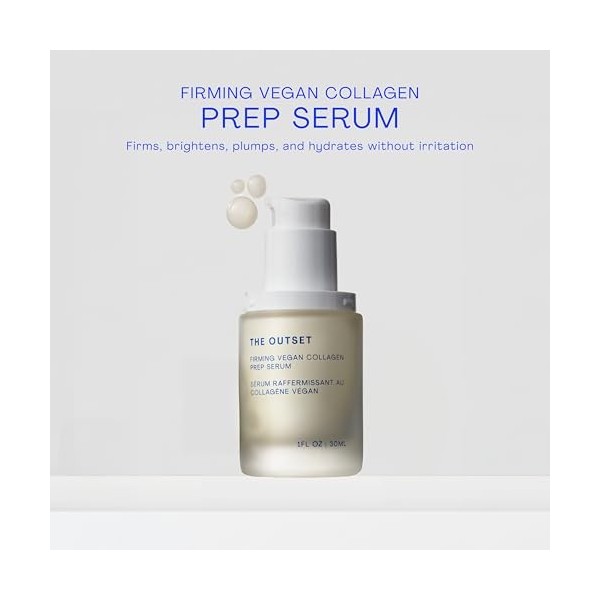 The Outset Firming Vegan Collagen Prep Serum - Gentle, Fragrance Free Multi-Benefit Serum - Hydrating, Brightening, Plumping 