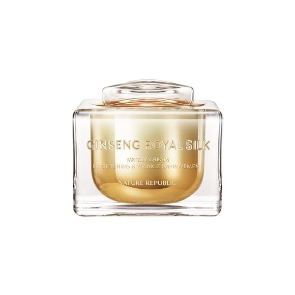 NATURE REPUBLIC GINSENG ROYAL SILK WATERY CREAM, LUXURY ANTI-ÂGE Crème pour le visage avec ginseng | Royal Jelly | Or | Acide