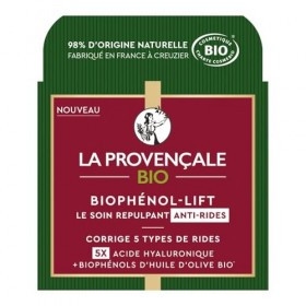 LA PROVENCALE BIO – Soin Visage Jour Anti-Rides Biophenol, Effet Liftant et Hydratant 50ml - Le lot de 2