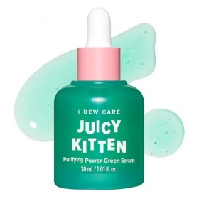 I Dew Care - Juicy Kitten - Sérum pour le visage - Purifying Power-Green Korean Skincare avec niacinamide - 3,5 l