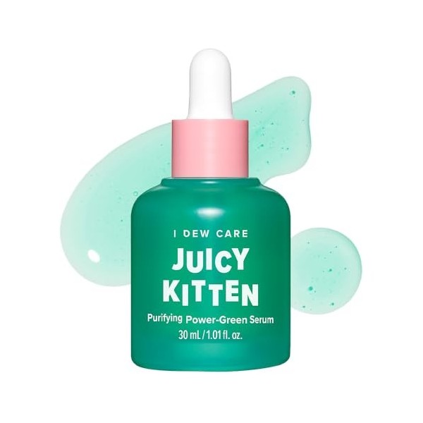 I Dew Care - Juicy Kitten - Sérum pour le visage - Purifying Power-Green Korean Skincare avec niacinamide - 3,5 l