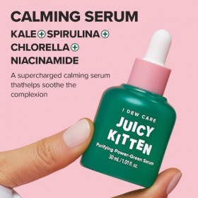 I Dew Care - Juicy Kitten - Sérum pour le visage - Purifying Power-Green Korean Skincare avec niacinamide - 3,5 l
