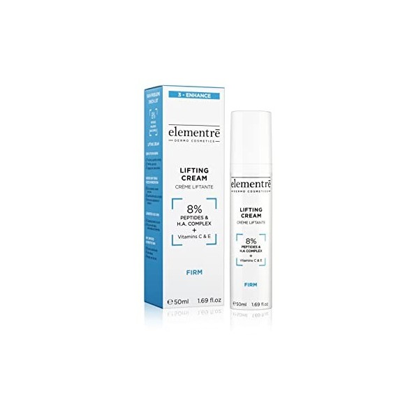 Crème Liftante avec 8% Peptides & Acide Hyaluronique en complexe - elementrē dermo cosmetics - 50ml Flacon Airless