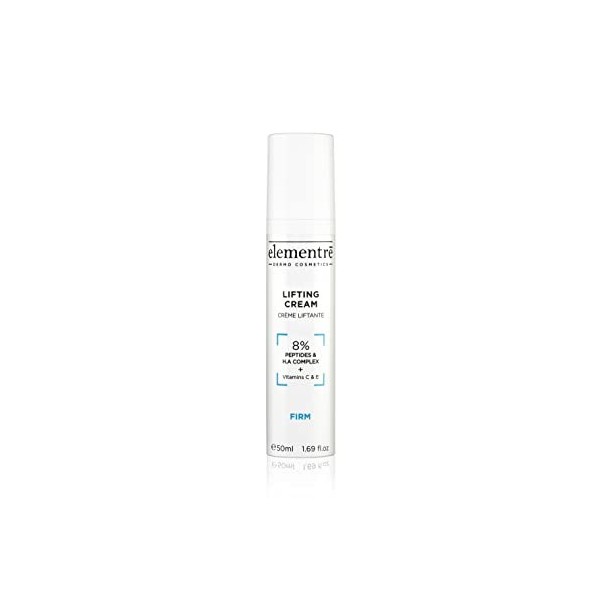Crème Liftante avec 8% Peptides & Acide Hyaluronique en complexe - elementrē dermo cosmetics - 50ml Flacon Airless