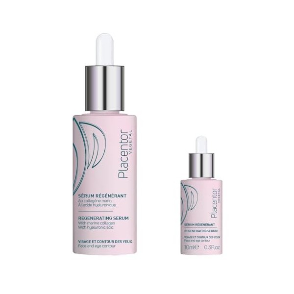 PLACENTOR – Sérum Visage Régénérant Anti-âge Jour & Nuit, Peau Lisse et Raffermie 30mL - lot de 2 - Vendu par Lot