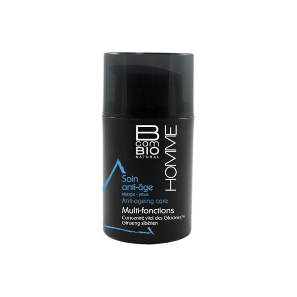 BCOMBIO – Soin Visage et Yeux Homme Anti-âge Multi-actions Bio, Hydratation et Fermeté 50mL - Le Lot De 2
