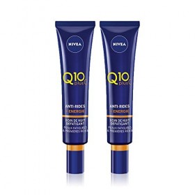 NIVEA Q10 Plus C Soin de Nuit Anti-Rides +Énergie 2x40 ml , crème anti-âge enrichie en Q10 & Vitamine C, crème hydratante, s ...