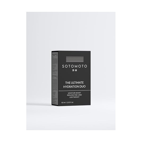 SOTOMOTO Hydration Boost Duo - Sérum hydratant et gel pour la peau des hommes - 99 % dingrédients naturels