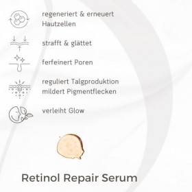 MAGE Sérum réparateur au rétinol - Sérum visage anti-âge avec vitamine A - Soin du visage pour réduire les rides - Pour une p