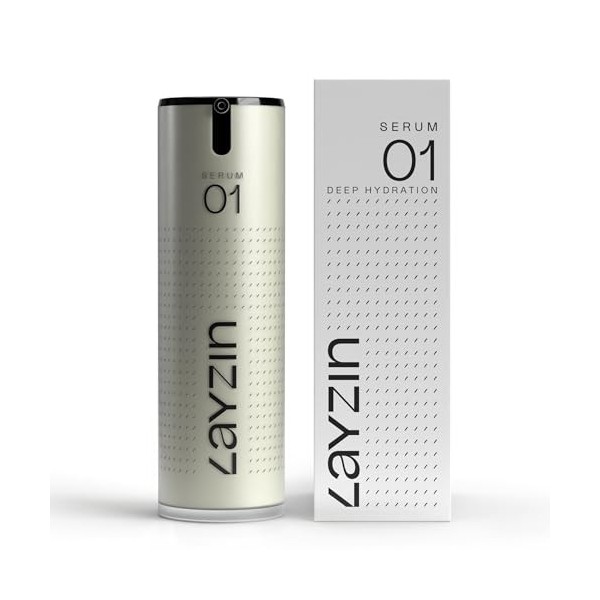LAYZIN Sérum 01 à l’Acide Hyaluronique et Vitamines pour Hydratation Intense – Favorise une Peau Lisse et Souple – Sérum Cosm