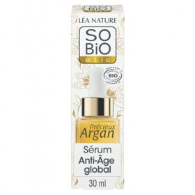SOBIO ETIC – Sérum Précieux Anti-Âge Visage, Hydratation et Fermeté à l’Argan Bio 30 mL - Vendu par unité