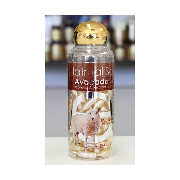 Placenta Facial Moisturizer with Vitamin E & Avocado, 100 Gelcaps, Bill Natural Sources by Bill Natural