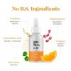 NO B. S. La vitamine C Sérum pour le visage avec lacide hyaluronique. Vitamine C pure + vitamine E Sérum Gotu Kola et acide 