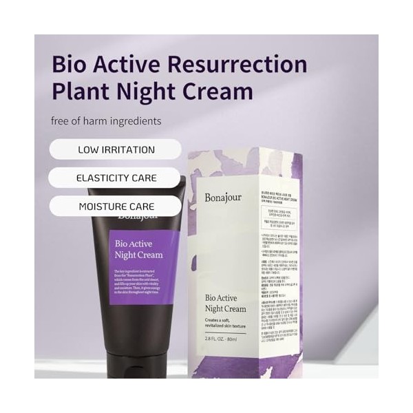 BONAJOUR Crème De Nuit Naturelle À LEau Végétale De Résurrection Végétalienne - Renouvellement Et Hydratation Et Nutrition