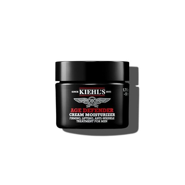 Kiehls, Crème Hydratante Age Defender, Soin Anti-Âge Raffermissant pour Hommes avec Extrait de Lin, Réduit l’Apparence des R ...