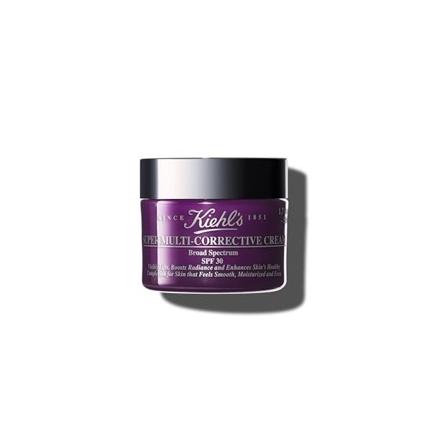 Kiehls, Crème Super Multi-Corrective SPF 30, Crème Visage Anti-Âge pour Tous Types de Peau, Lisse et Raffermit la Peau, Prot
