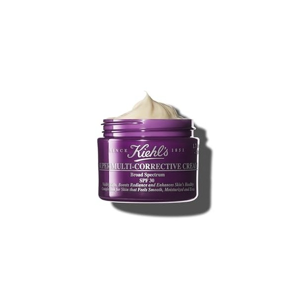 Kiehls, Crème Super Multi-Corrective SPF 30, Crème Visage Anti-Âge pour Tous Types de Peau, Lisse et Raffermit la Peau, Prot