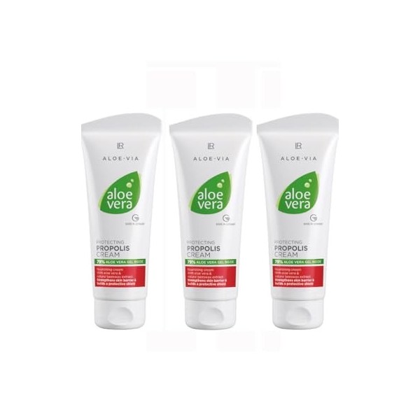 Lot de 3 crèmes protectrices LR à laloe vera à la propolis - 100 ml - Avec gel à 79 % de feuilles daloe vera - Gel fermenté