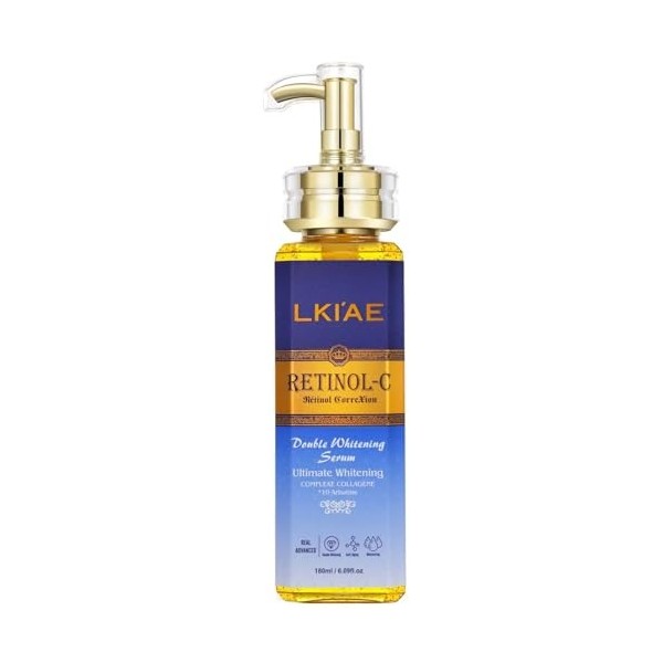 LKIAE Ultimate Double sérum blanchissant au rétinol pour le visage et le corps, réduit les rides et les taches sombres, hydra...