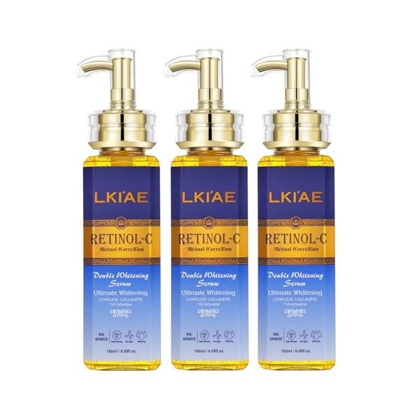 LKIAE Ultimate Double sérum blanchissant au rétinol pour le visage et le corps, réduit les rides et les taches sombres, hydra...