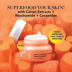 Saturday Skin Crème hydratante pour le visage mini taille avec carotte, niacinamide, céramides et centella asiatica, peptide,