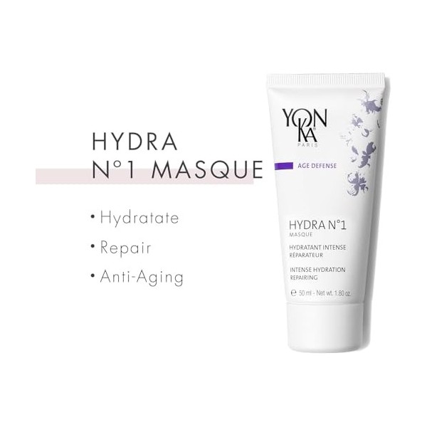 Yon-Ka Hyaluronique Hydratation Intense Peau Repulpée - Hydra N°1 Crème 50ml Hydratation, Anti-Rides + Hydra N°1 Masque 50m C...