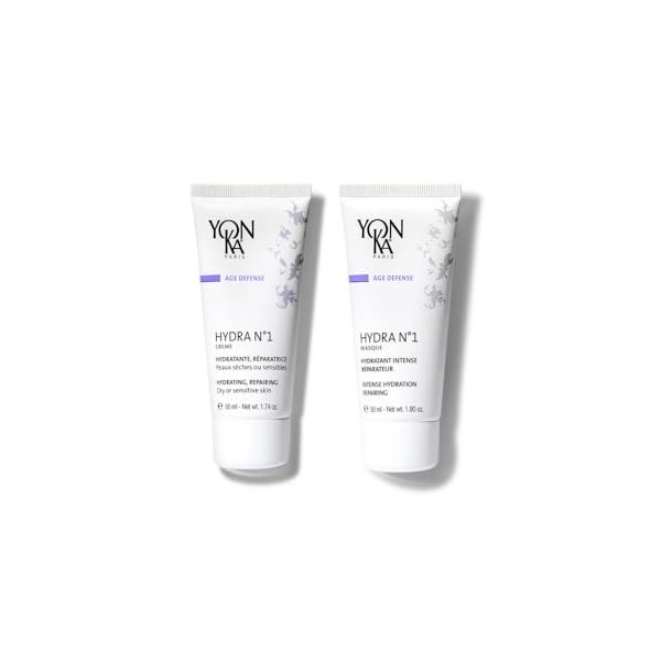 Yon-Ka Hyaluronique Hydratation Intense Peau Repulpée - Hydra N°1 Crème 50ml Hydratation, Anti-Rides + Hydra N°1 Masque 50m C...