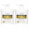 Advanced Clinicals Retinol Cream. Value Set- Two spa size 16oz bottles with pump. Best Anti-Wrinkle Cream with Retinol and An