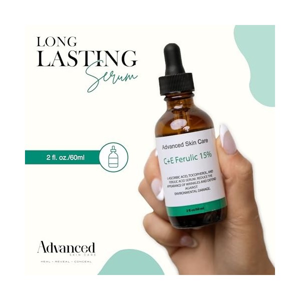 Advanced Skin Care Sérum vitamine CE à 15 % comparé au sérum CE pour la peau avec acide férulique 2 oz