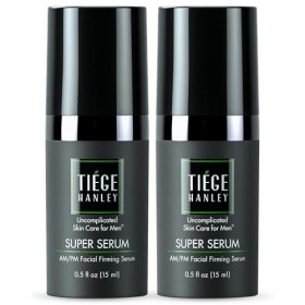 Tiege Hanley Lot de 2 sérum raffermissant pour le visage matin et nuit pour homme Super sérum | Hyaluronate de sodium et pa