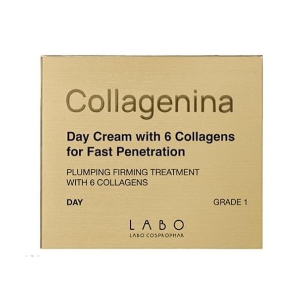Collagenina Crème de jour pour le visage Grade 1 avec 6 collagène pour une pénétration rapide 50 ml