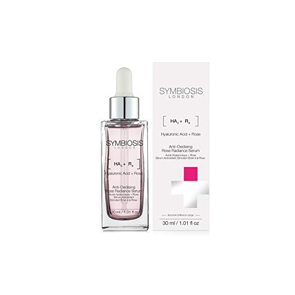 SYMBIOSIS LONDON Rose + Acide Hyaluronique Sérum Antioxidant Stimulant Éclat à la Rose 30 ml