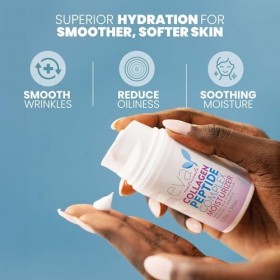 Eva Naturals Peptide hydratant au collagène pour le visage – Hydratant anti-rides pour le visage – Crème visage multi-peptide...