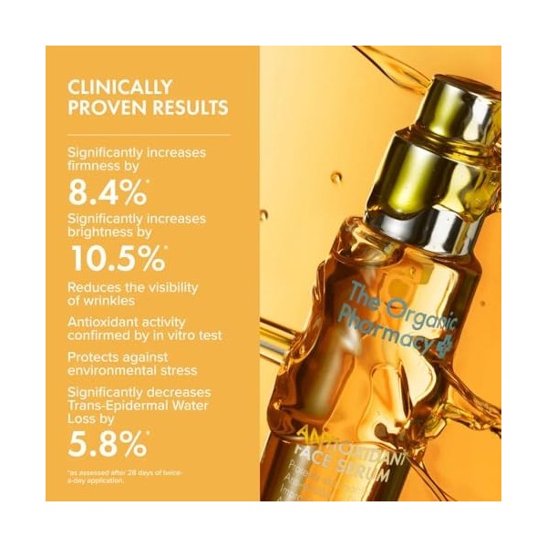 The Organic Pharmacy Sérum anti-oxydant pour le visage, 35 ml - Huile - Sérum riche en antioxydants - Anti-rides et raffermis...