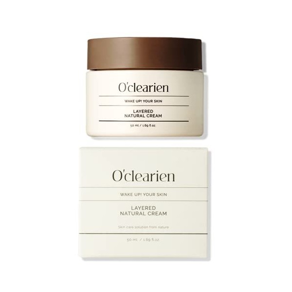OCLEARIEN] Crème naturelle pour le visage, 1,69 fl. oz | Crème hydratante à lacide hyaluronique, anti-âge, apaisante, éclai