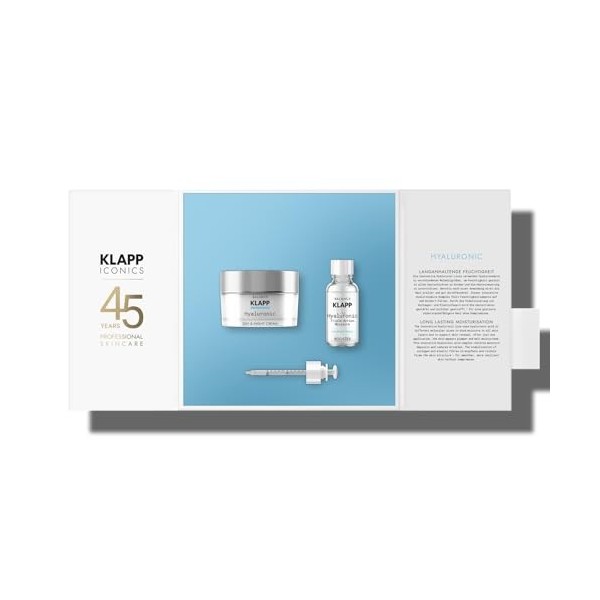 KLAPP Cosmetics KLAPP Iconic Boîte hyaluronique crème de jour et de nuit 50 ml | Booster 20 ml 