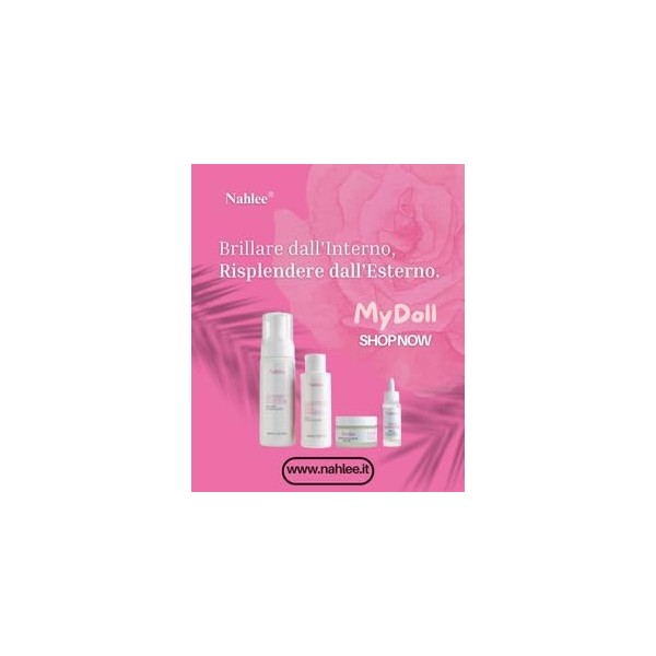 Nahlee Kit MyDoll, kit de soin du visage, 4 produits, nettoyant, souris, sérum et crème