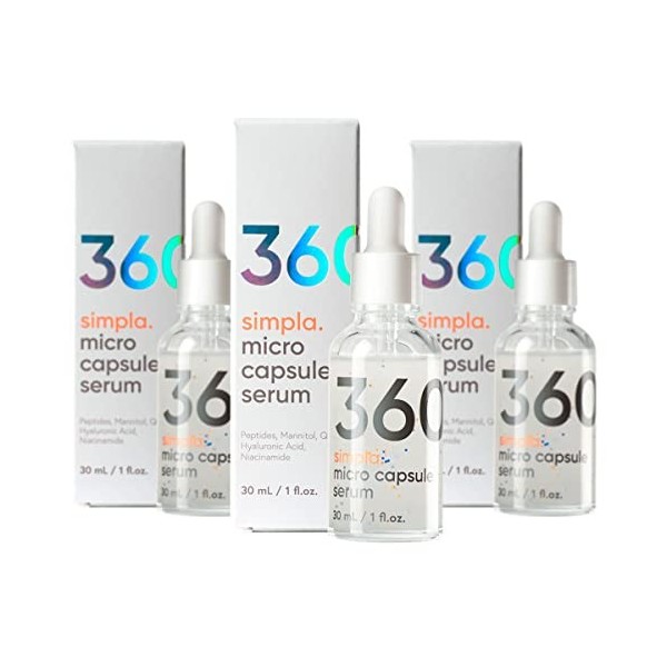 Simpla 360 | Sérum avec micro-capsules | 30 ml | 3 Pack Crème Jour et Nuit