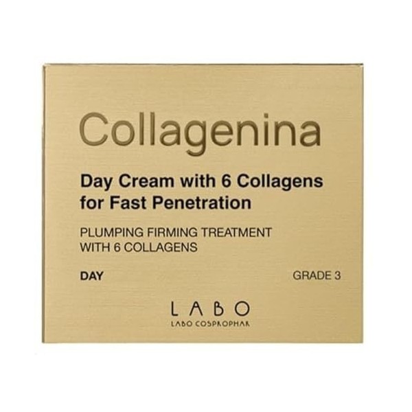 Collagenina Crème de jour pour le visage Grade 3 avec 6 collagène pour une pénétration rapide 50 ml
