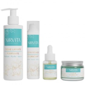 Routine Nirvita - Anti Acné - Anti Rougeurs - Anti imperfections - Crème Lavante 200 ml - Sérum Anti imperfections 30 ml - So